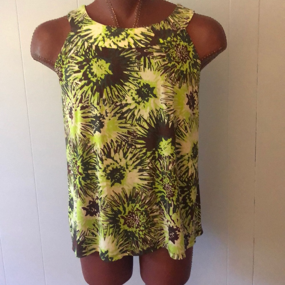 Lane Bryant women’s 14/16 green brown sleeveless